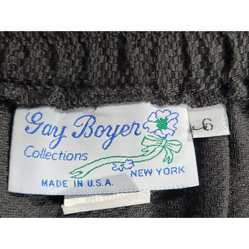 Gay Boyer Vintage Retro 80s 90s Bow Puff Sleeve Blouse Black Pleated Skirt Sz 6 - Picture 10 of 15